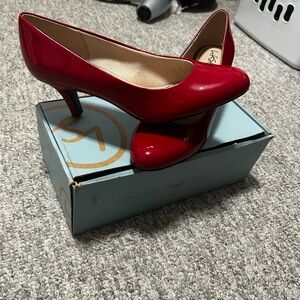Red life stride heels, size 11W